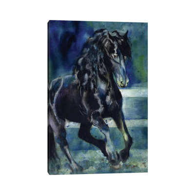 Friesian Gallop 1 Piece Painting on Canvas
