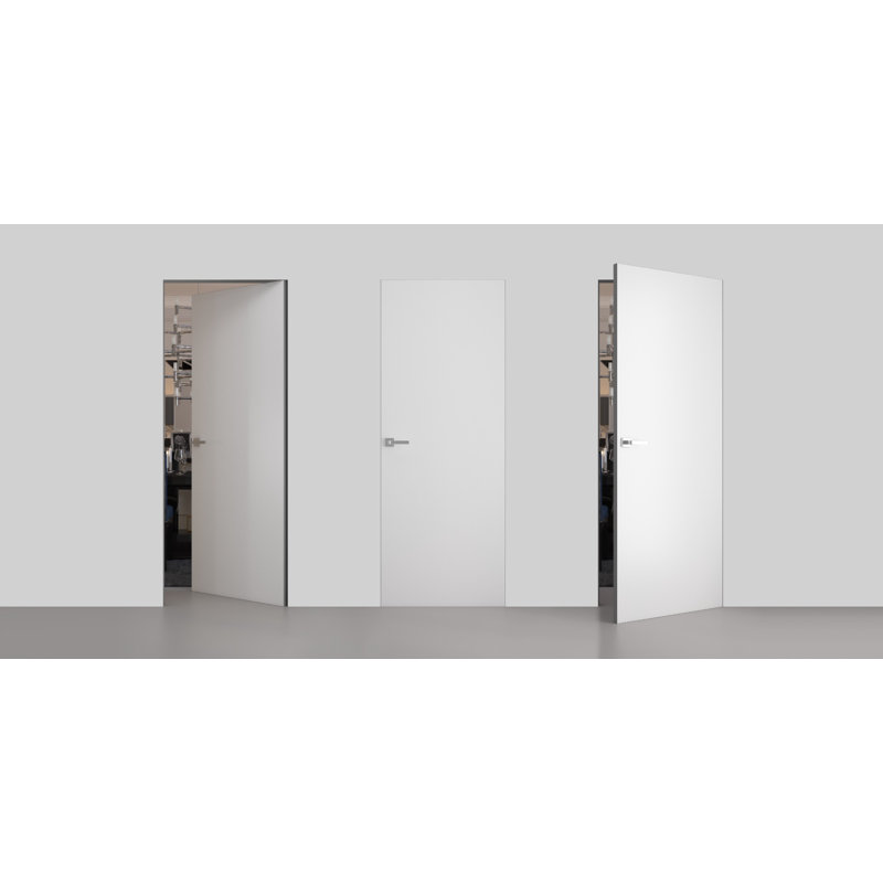 Porte standard en bois et bois massif apprêté, Blanc / argent, Droite, 28 po x 84 po