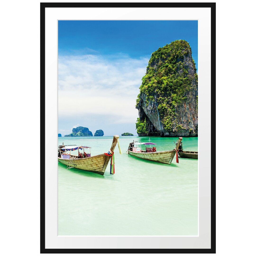 Gerahmtes Poster Longtailboote in Thailand