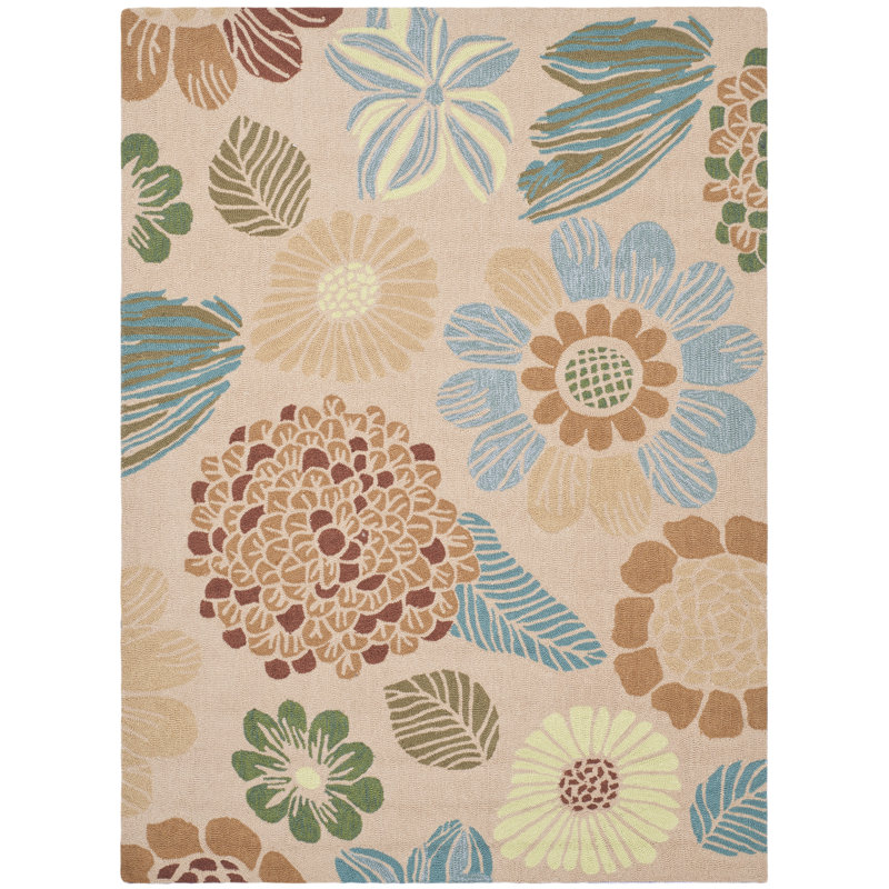 Doyle Hand Hooked Performance Floral Rug, Rectangle 2'3" x 3'9"