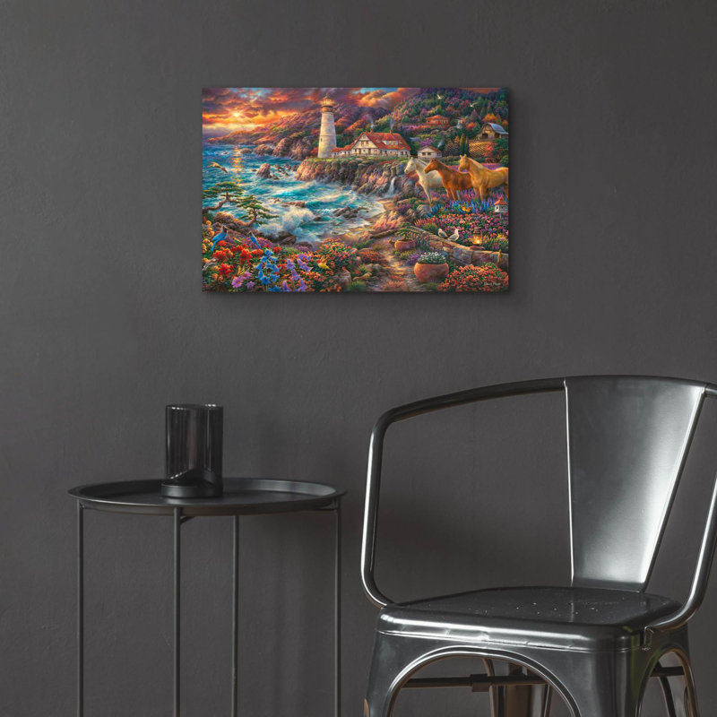 Art mural en verre Breakwater Bay «Edge Of Destiny» par Chuck Pinson, H 16 po x l 24 po
