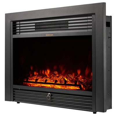 YODOLLA 72.39cm W Recessed Wall Mounted Electric Fire