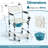4-In-1 Bedside Commode Shower Wheelchair For Seniors And Disabled - Lockable Wheels, Detachable Bucket, Padded Seat And Armrests, Flip-Up Footrest, White-131132575