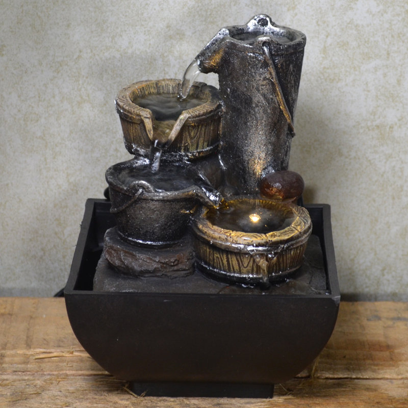 Stuart Weather Resistant Table Top Fountain with Light