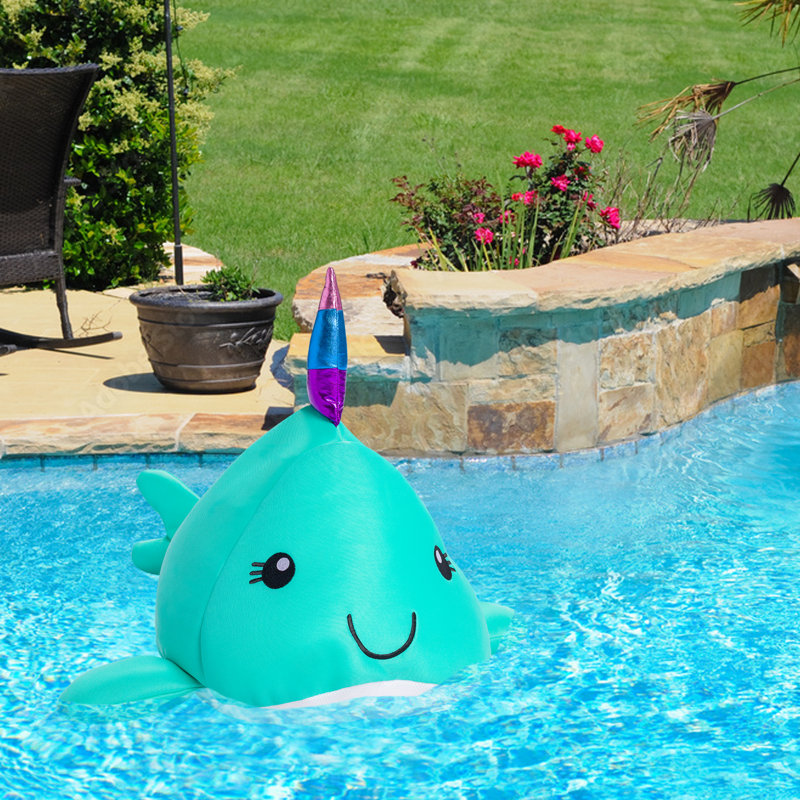 Animal Pool Float - Marine Animal Narwhal Pool Floats and Noodles filled with EPS Beads for kids, teens and adults, Use While Floating or Lounging Poolside, Comfy Stuffed Pool Noodle for Lounging, Available in 3 Sizes in Narwhal Design
