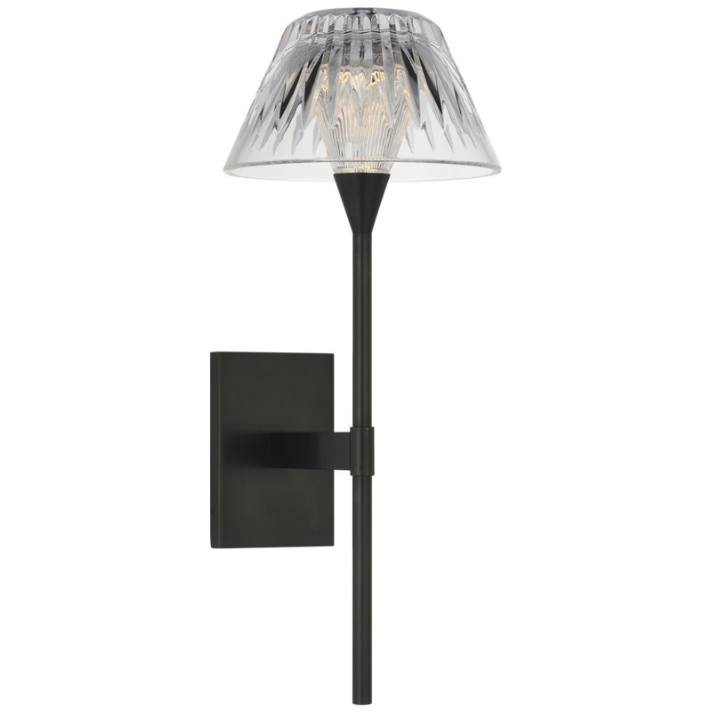 Waterford Blaze Sconce with Clear Crystal, 13.75" H x 5.75" W x 7.75" D, Bronze