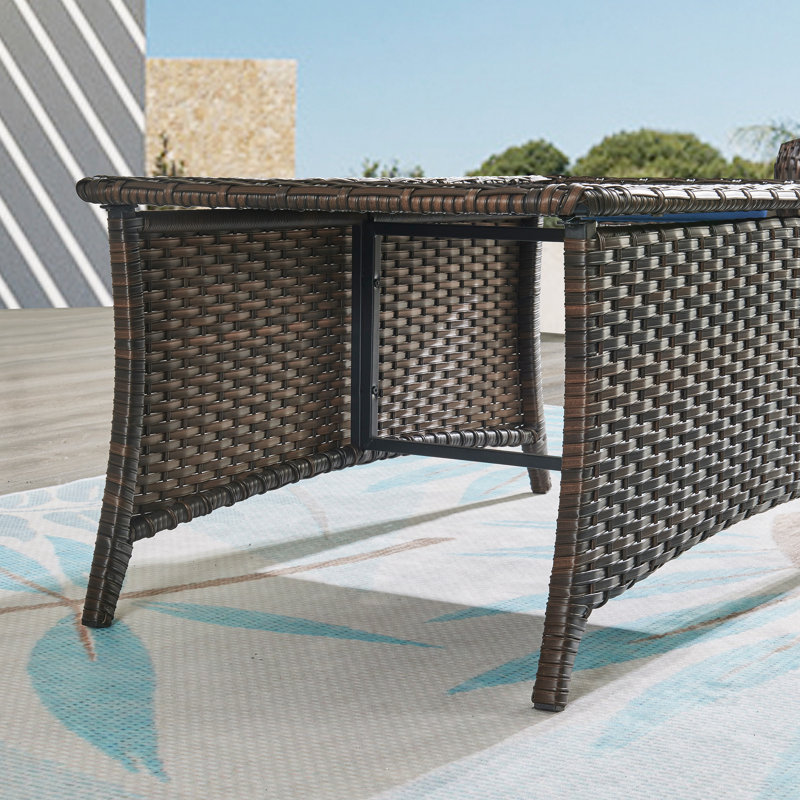 Kotomo Rectangular Wicker Outdoor Coffee Table , 45.7'' in. W 28'' in. D