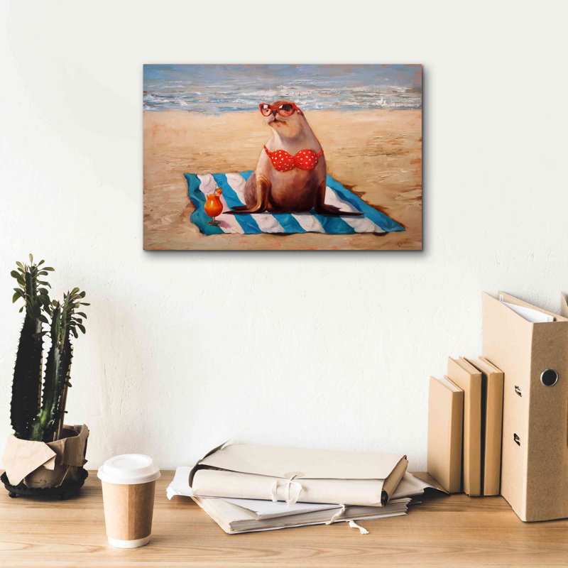 «Beached» par Lucia Heffernan - reproduction d'art sur toile tendue, H 12 po x l 18 po x P 0,75 po