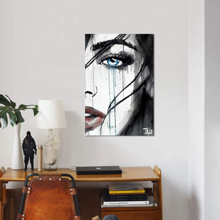 « it happens », reproduction sur toile, H 18 po x l 12 po x p 1,5 po, Toile tendue, Pas de tapis