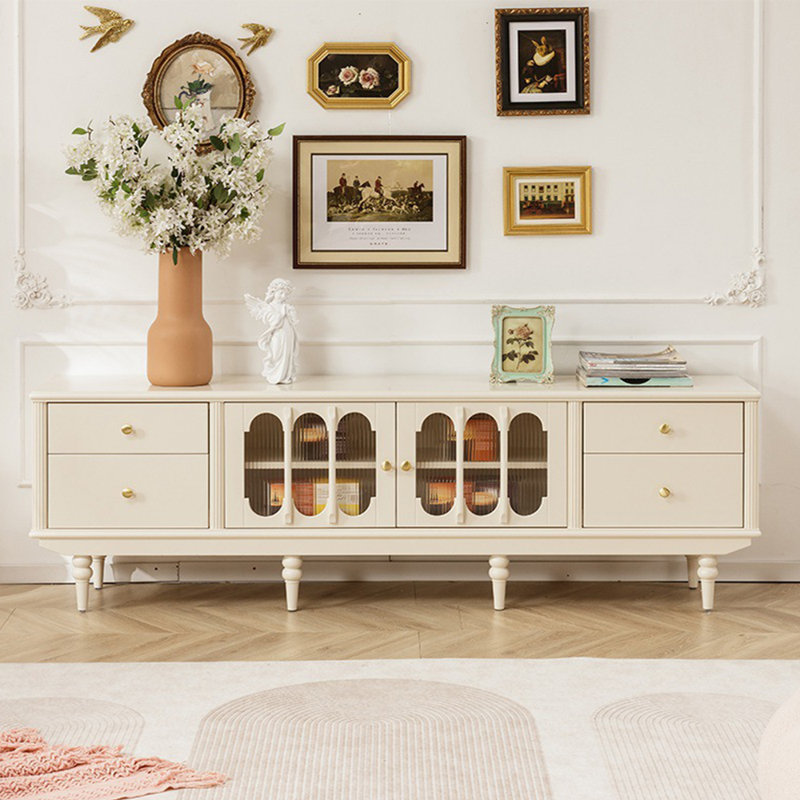 Meuble télé français de style crème rétro, 86.61"
