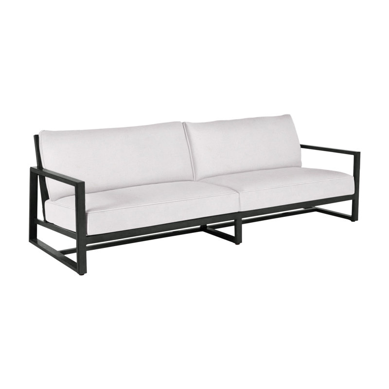 Avondale Aluminum Sofa - Slate Gray, Slate Gray, Welt, Linen Snow