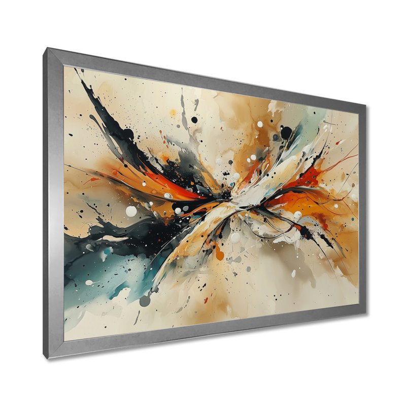Impression sur toile «Emotion Pulse Of Autumn Colors II - Abstract Realism», H 24 po x l 32 po, Cadre simple, Argent argent