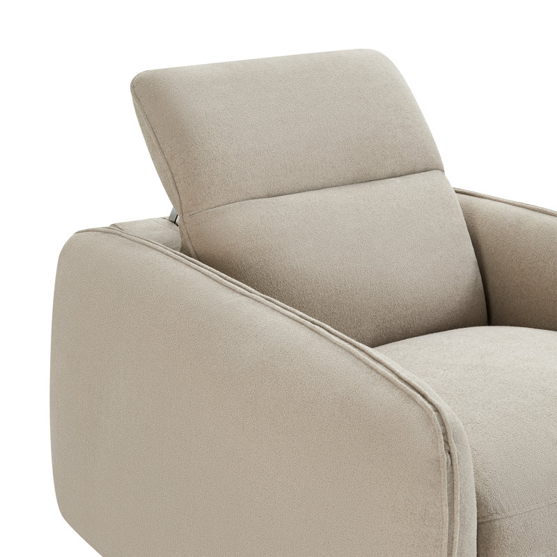 Fauteuil inclinable rembourré Bayne, Chenille élite sable