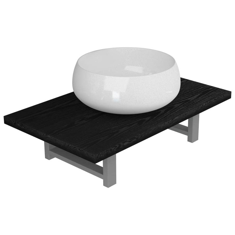 Pallara 600mm Single Bathroom Vanity with Vessel Ceramic Basin, White, White