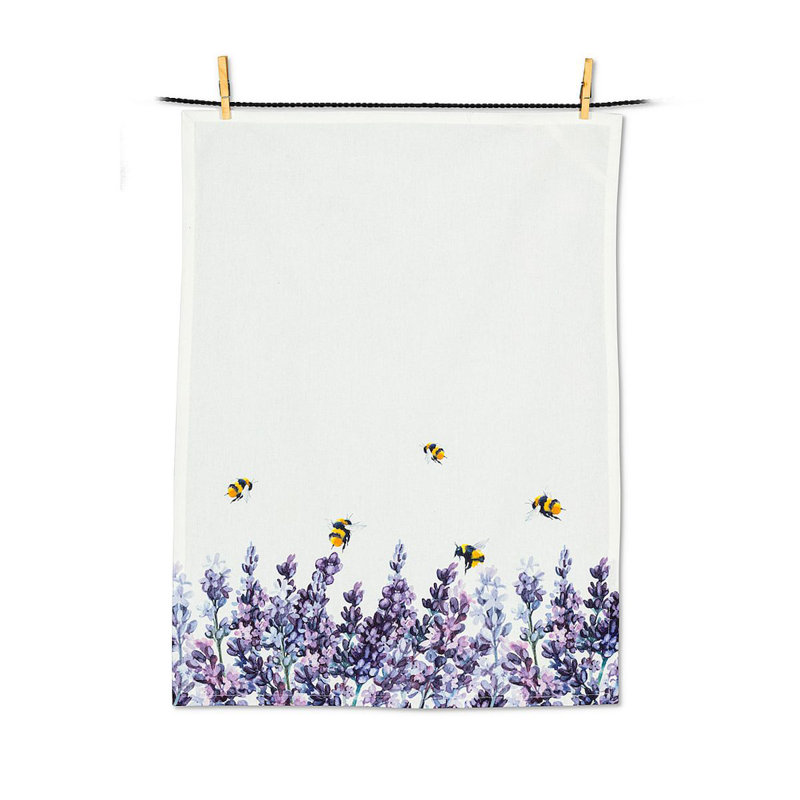 Torchon lavande et abeilles
