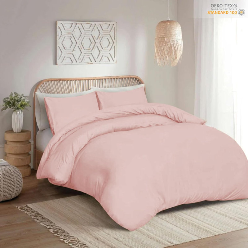 No Pattern Duvet Cover Set, Pink