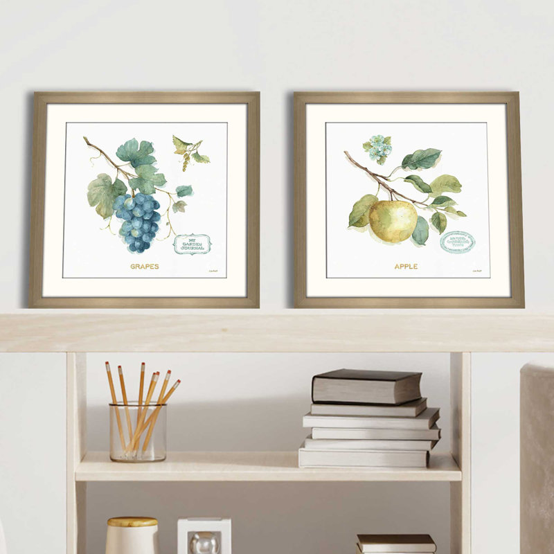 Lisa Audit "My Greenhouse Fruit III" 2 Piece Print Set Under Glass