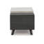 Yasmin Storage Bench, Black Grey Wood, Beige Polyester, Foam, 39 Inch