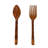 Bantom tropical brown carved wood tiki spoon and fork wall art set for kitchen or dining room — up to 16 inches high