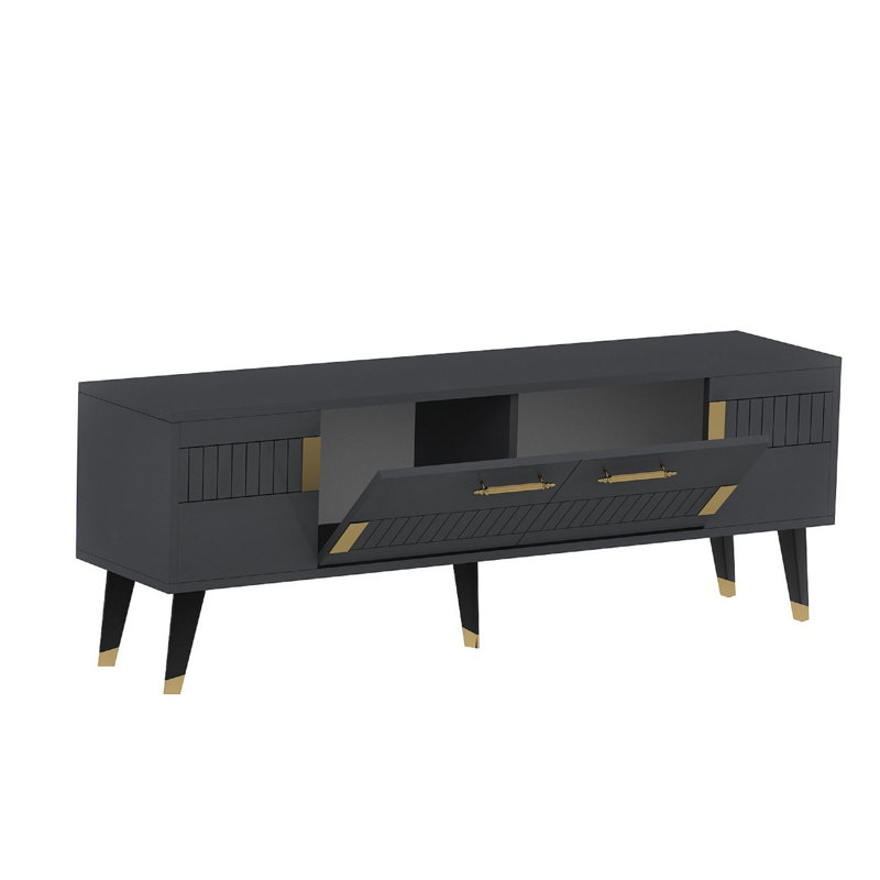 Fechteler 2 Piece Coffee Table Set, Black