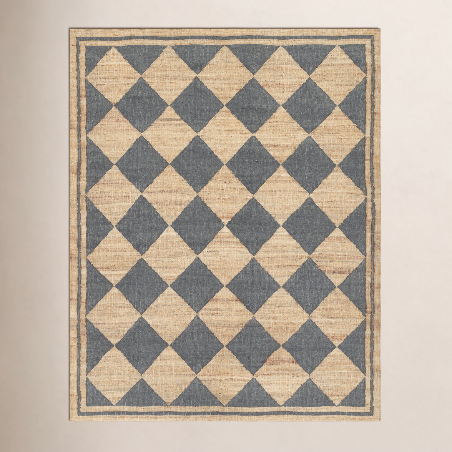 Orchard Court Blue Hand-Woven Geometric Jute Rug, Rectangle 9' X 12'