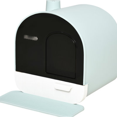 Litière d'intérieur pour chat avec couvercle, 17 po x 17 po x 18,5 po, avec filtre, pour un environnement propre et bien rangé, idéale pour la maison