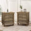 Ensemble de 2 tables de chevet Vintage Farmhouse avec tablette coulissante dissimulée et beaucoup de rangement-162168075