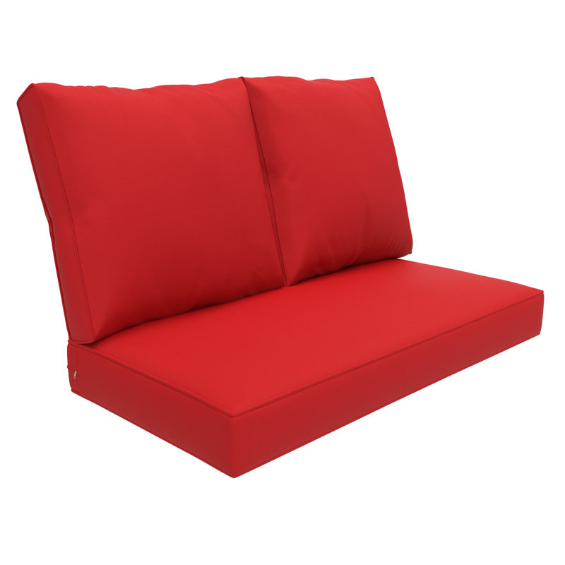 Coussin de remplacement pour banquette d'extérieur Sunbrella, siège/dossier profond de 12,7 cm (5 pouces)., Toile rouge