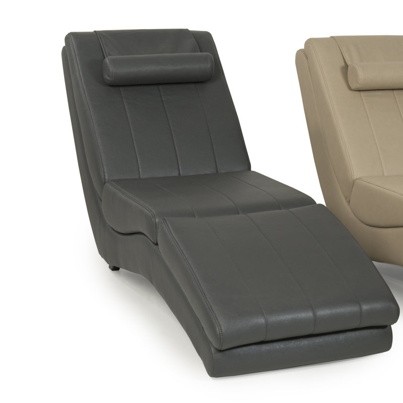 Pascua Faux Leather Chaise Lounge, Grey