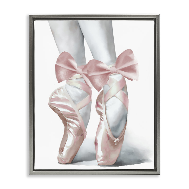 Cadre flottant Ballet Pointe Shoes, design par Elizabeth Medley, H 21 po x l 17 po, Cadre flottant gris lustré