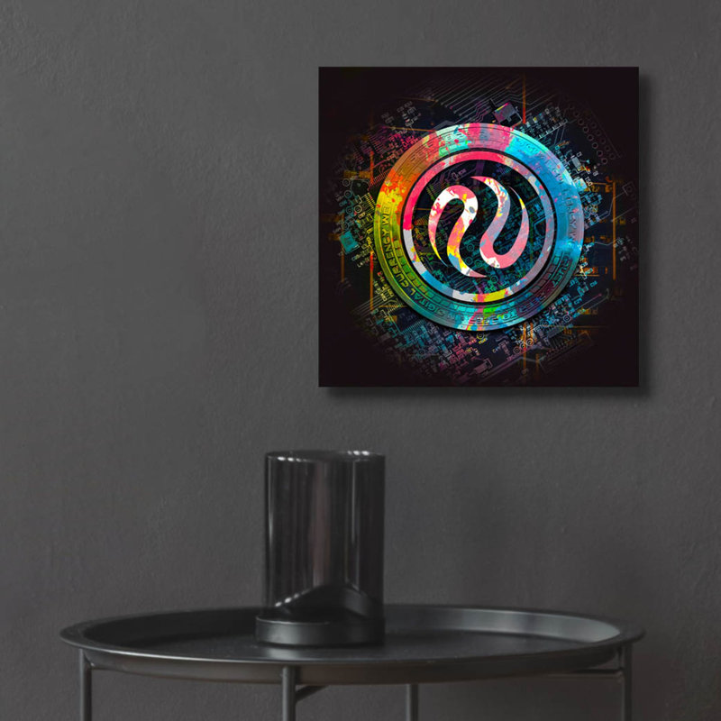 «Injective Crypto Power» par Epic Portfolio, art mural en verre acrylique, H 12 po x l 12 po