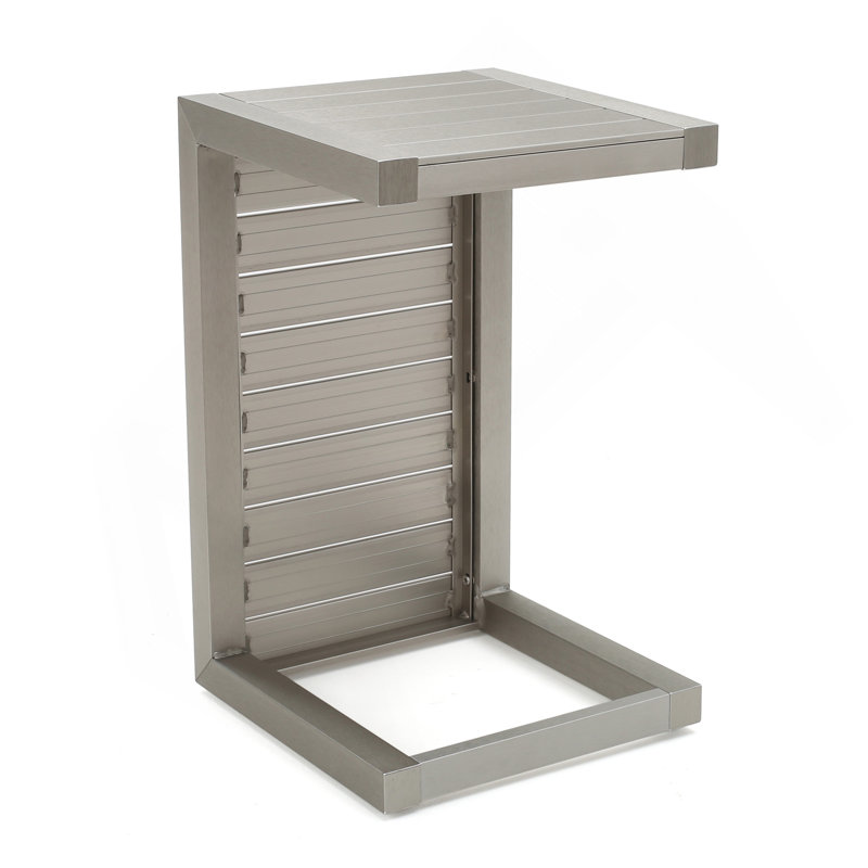 ALU C-SHAPED TABLE, Silver