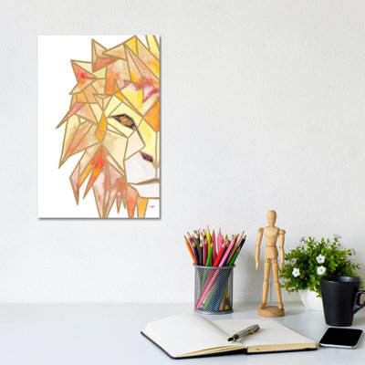 Retro Lion by Nola James - Wrapped Canvas Painting