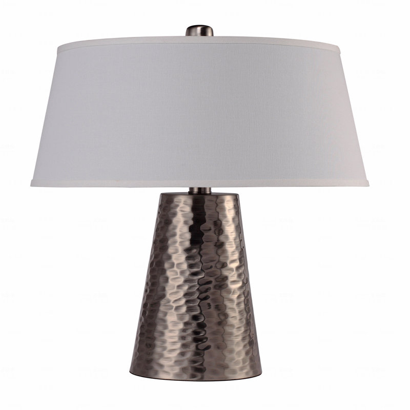 Table Lamp  - 25"H Silver Leaf Hammered