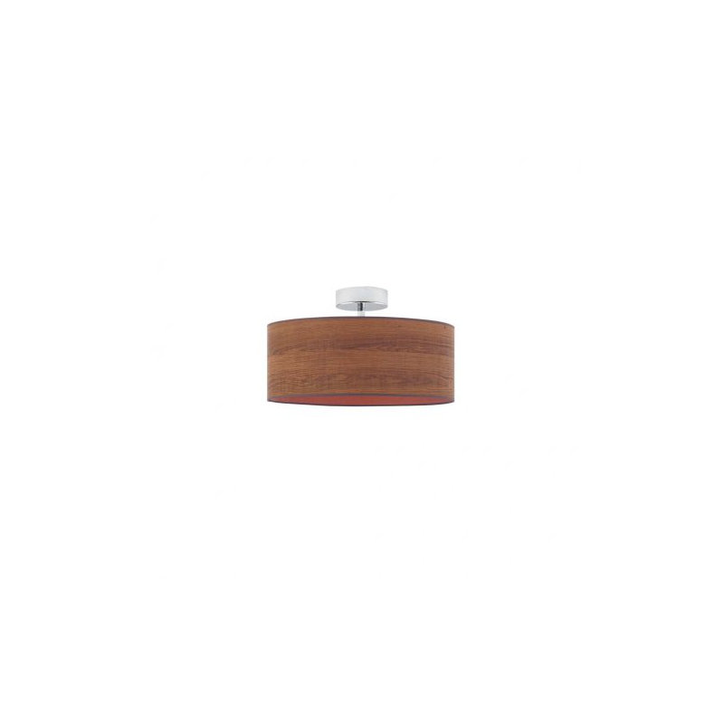 Birmadevi Fabric Semi Flush Mount, White, Dark Brown