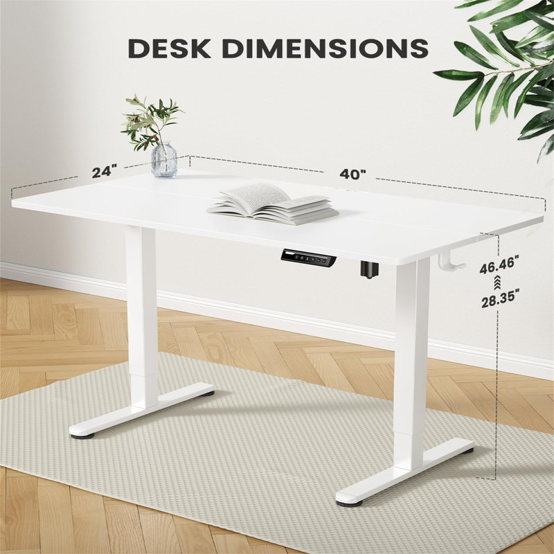 Adjustable Computer Desk, White