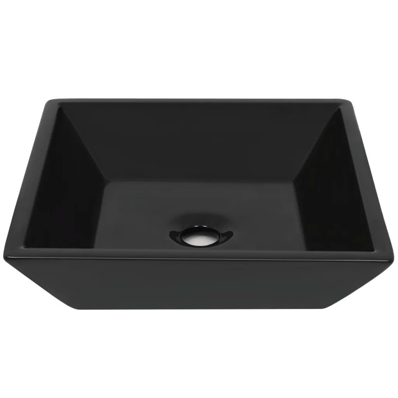 Belfry Bathroom Ricarda Ceramic Square Sink, Black