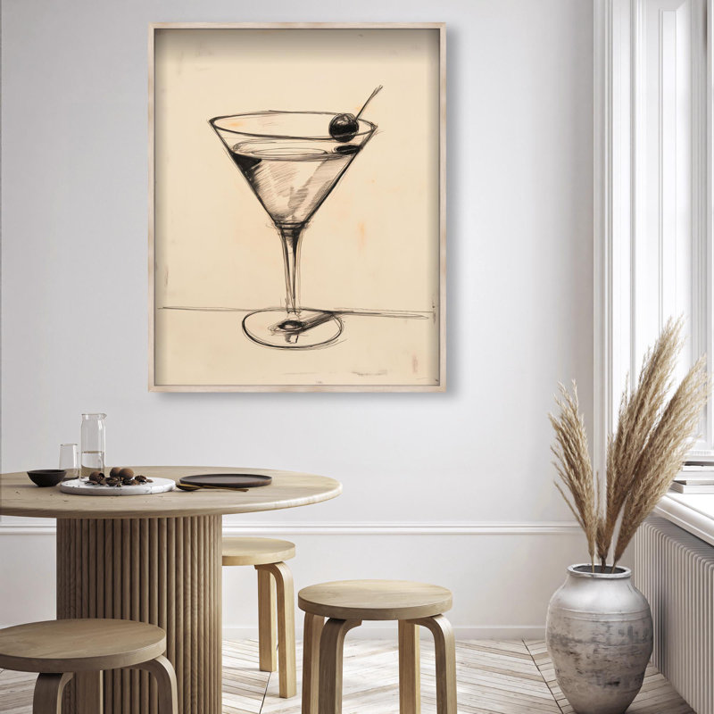 Oliver Gal Tasting Notes Bar - Luxury Shadowbox Framed Wall Art, 38" H x 32" W, Cream