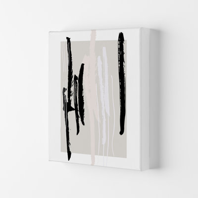 Abstracts Pennellate Linee Grey White Black3 by Planeta444 - Print
