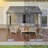 Patio Gazebo Lean to Wall Mounted Pergola with Sloping Galvanized Steel Roof-113196379-119304845