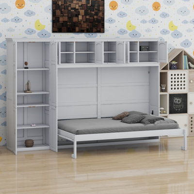 Lit escamotable mural avec armoires Murphy