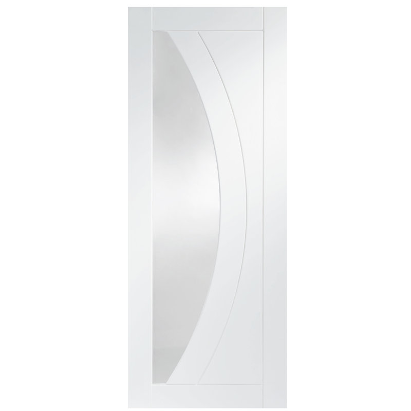 Internal Glazed White Primed Salerno, 2032mm H x 813mm W x 35mm D