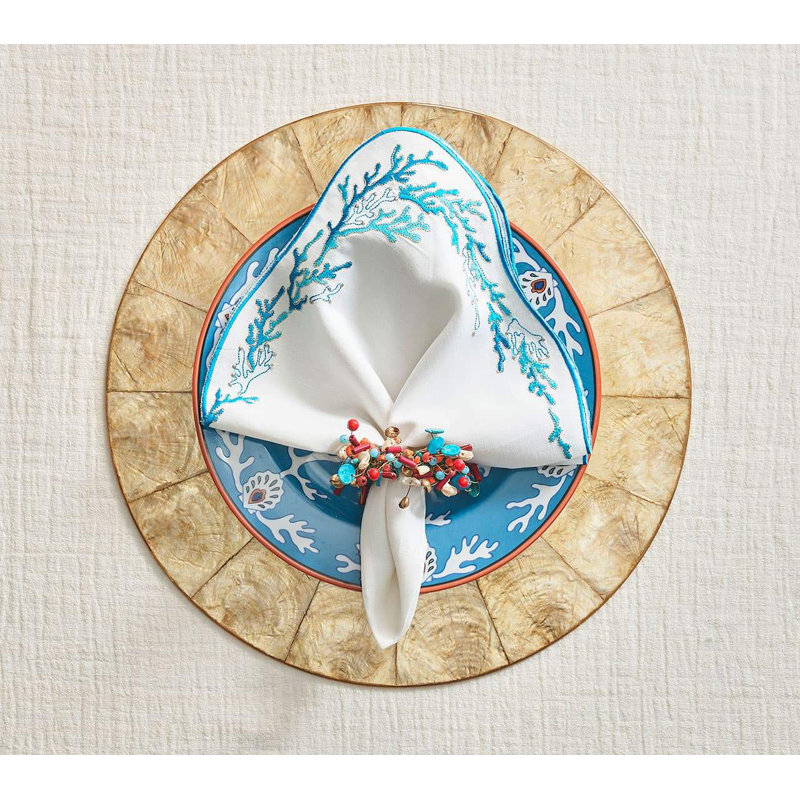Round Capiz Placemat, Gold