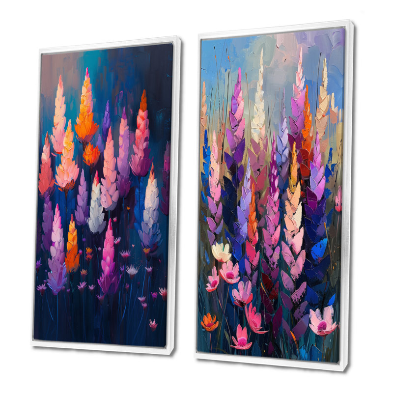 Ensemble de 2 pièces d'art mural rose cactus Grace I - Floral Cactus, H 40 po x l 40 po, Impression encadrée, Blanc