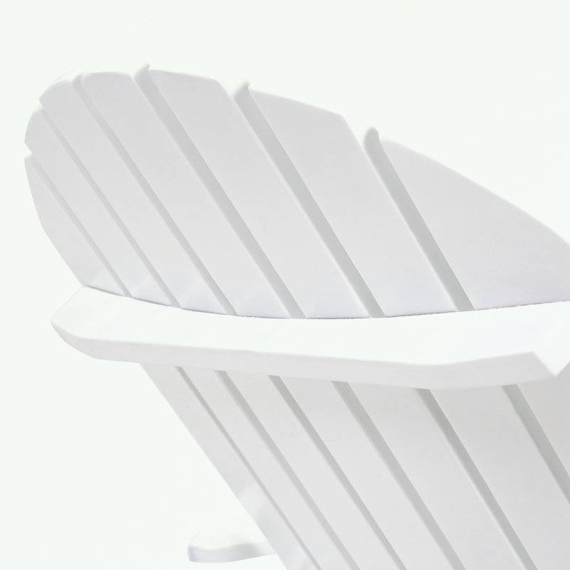 Wooden Outdoor Adirondack Chair with footrest and armrest, White