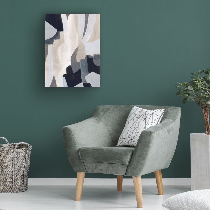 Neutral Abstract Canvas Art in Black, White, and Gray