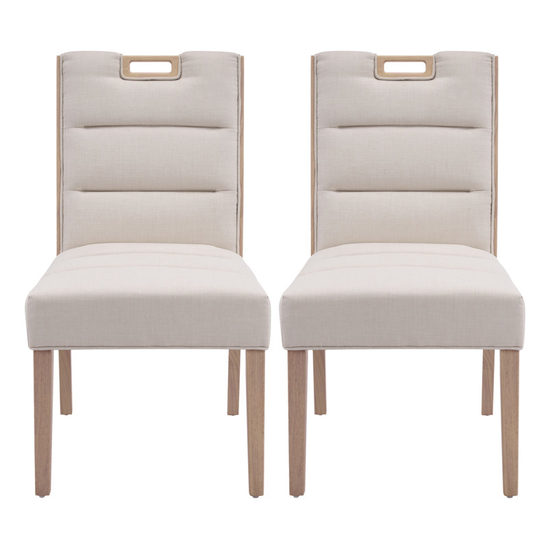 Chaises de salle à manger rembourrées Comfort, tissu et bois, ensemble de cuisine moderne