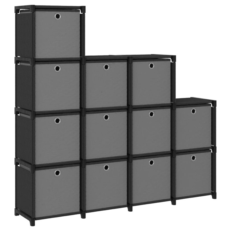 Ibrar 103cm W Metal Shelving Unit, Black