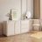 Extendable Makeup Vanity Desk Set with Mirror and Stool, Cream Finish, 3 Drawers & Storage Cabinets, 55"–110"-300390549