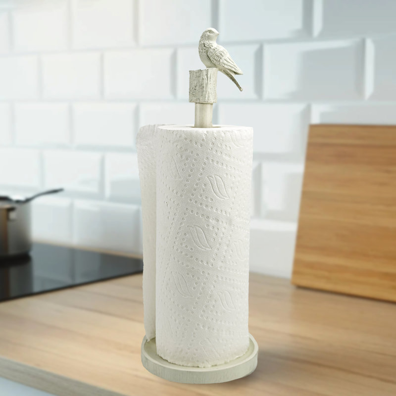 Porte-serviettes en forme d'oiseau avec hauteur réglable, Blanc